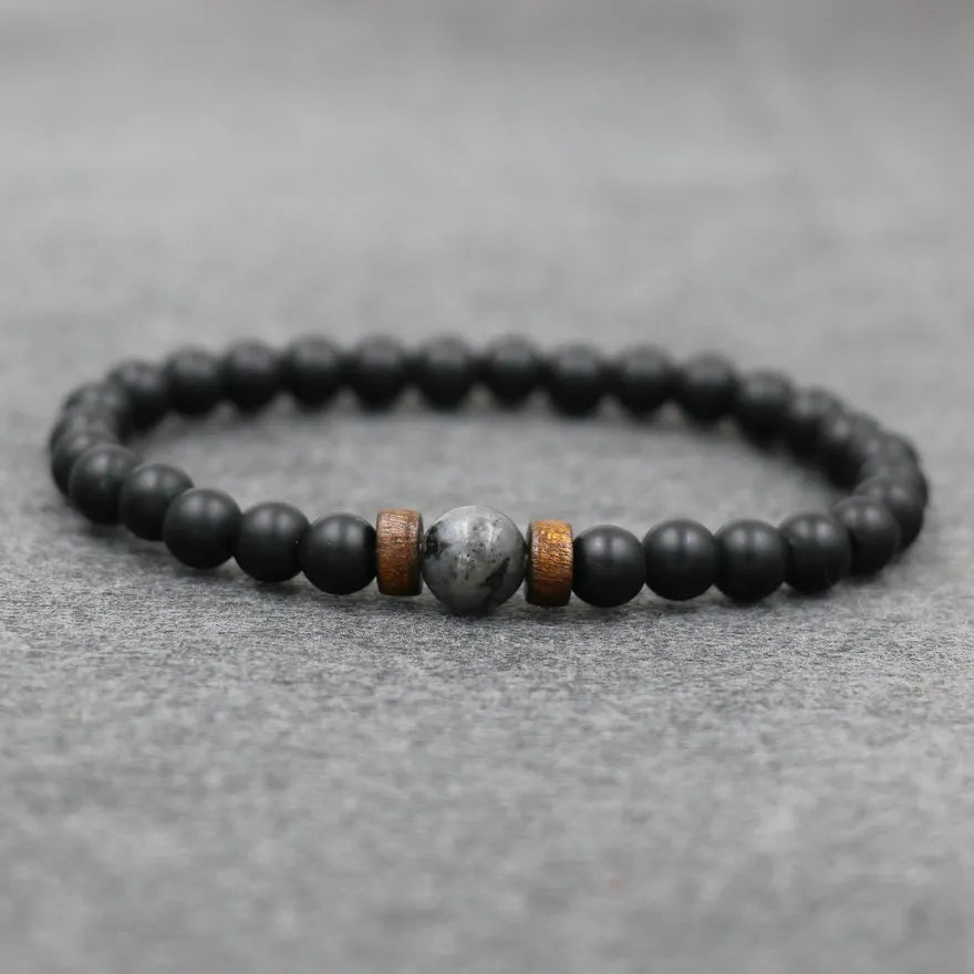 Trend Men's Bracelet Lava Stone Labradorite Moonstone Beads Bracelet Chakra Yoga Wood Bead Bracelet For Men Jewelry Bileklik - Too-Eazy