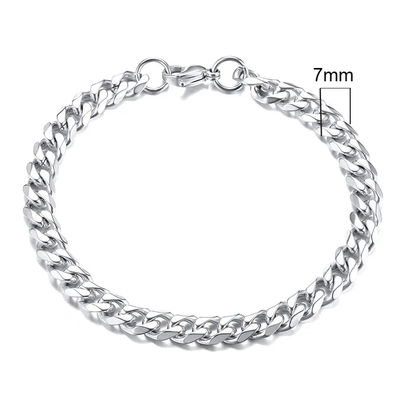 Vnox 3-11mm Chunky Miami Curb Chain Bracelet for Men, Stainless Steel Cuban Link Chain Wristband Classic Punk Heavy Male Jewelry - Too-Eazy