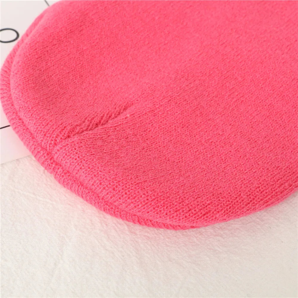 Winter Hats for Woman New Beanies Knitted Fluorescent Cute Hat Girls Autumn Female Beanie Caps Warmer Bonnet Ladies Casual Cap