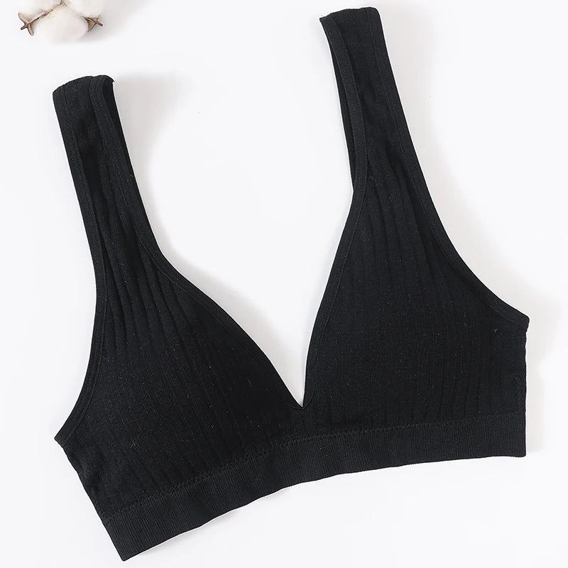 Seamless Bras For Women Sports Ribbed Bra Deep V Bra Tops Female Brassiere Women Soft Underwear Backless Bralette Sexy Lingerie - Too-Eazy