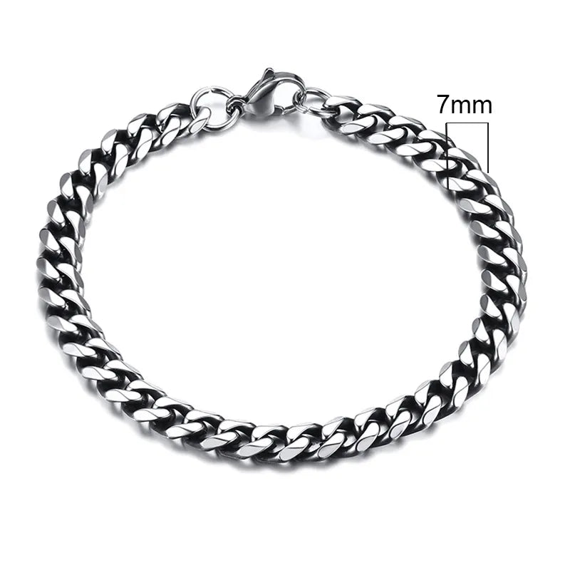 Vnox 3-11mm Chunky Miami Curb Chain Bracelet for Men, Stainless Steel Cuban Link Chain Wristband Classic Punk Heavy Male Jewelry - Too-Eazy