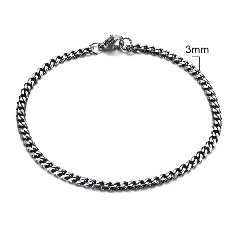 Vnox 3-11mm Chunky Miami Curb Chain Bracelet for Men, Stainless Steel Cuban Link Chain Wristband Classic Punk Heavy Male Jewelry - Too-Eazy