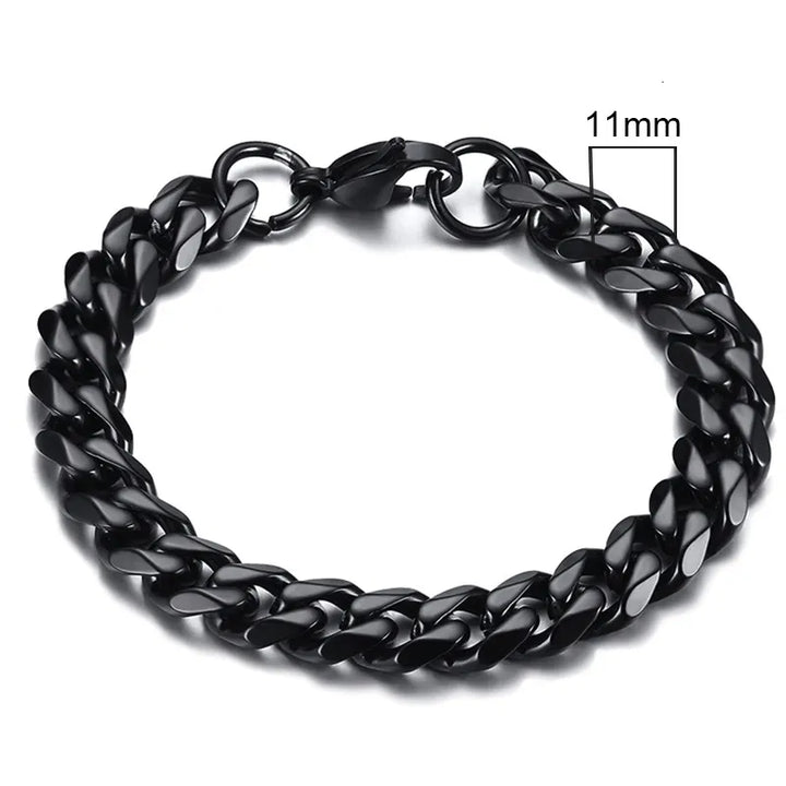 Vnox 3-11mm Chunky Miami Curb Chain Bracelet for Men, Stainless Steel Cuban Link Chain Wristband Classic Punk Heavy Male Jewelry - Too-Eazy