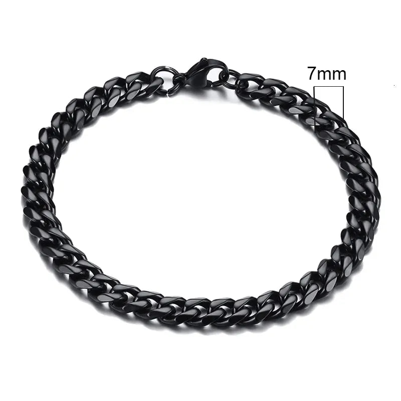 Vnox 3-11mm Chunky Miami Curb Chain Bracelet for Men, Stainless Steel Cuban Link Chain Wristband Classic Punk Heavy Male Jewelry - Too-Eazy