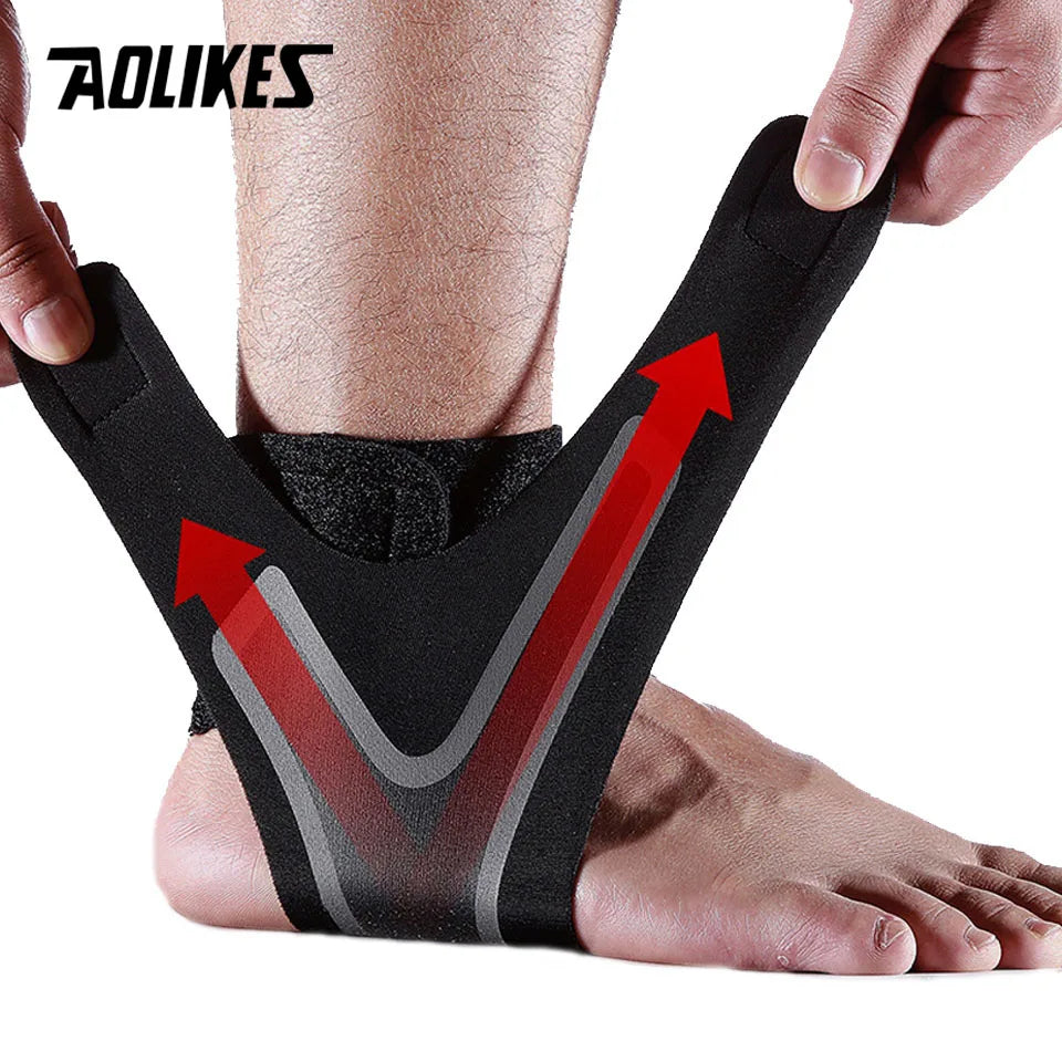 AOLIKES Ankle Support Brace,Elasticity Free Adjustment Protection Foot Bandage,Sprain Prevention Sport Fitness Guard Band