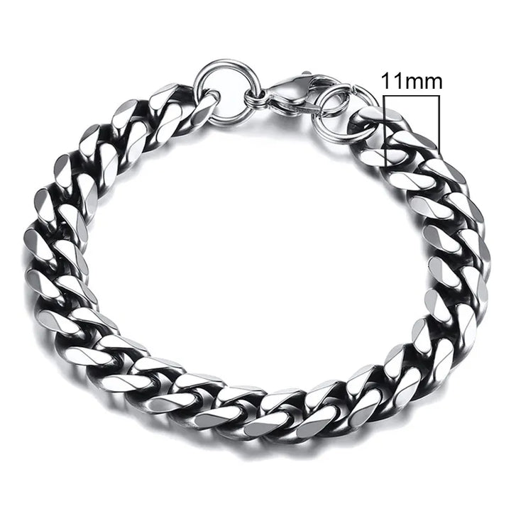 Vnox 3-11mm Chunky Miami Curb Chain Bracelet for Men, Stainless Steel Cuban Link Chain Wristband Classic Punk Heavy Male Jewelry - Too-Eazy