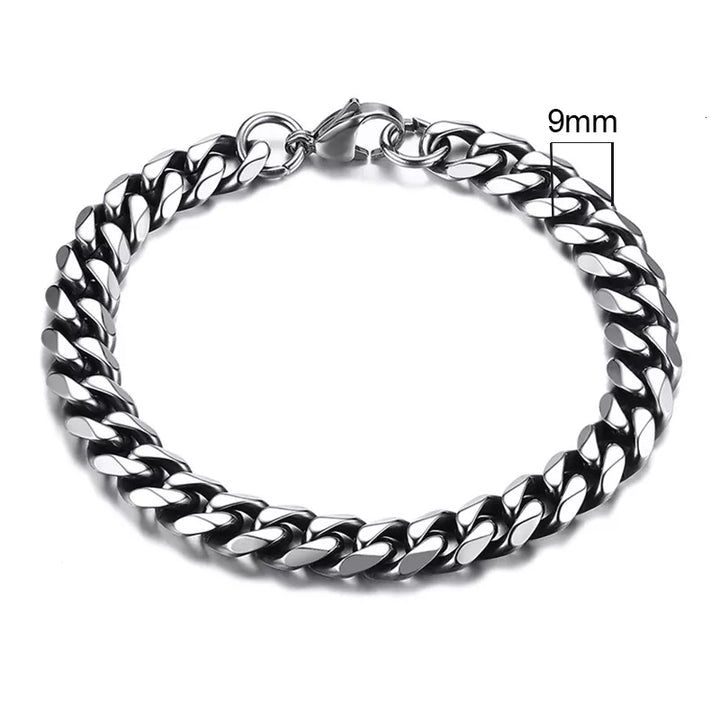 Vnox 3-11mm Chunky Miami Curb Chain Bracelet for Men, Stainless Steel Cuban Link Chain Wristband Classic Punk Heavy Male Jewelry - Too-Eazy