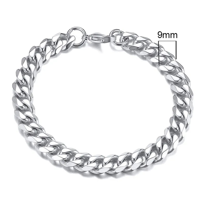 Vnox 3-11mm Chunky Miami Curb Chain Bracelet for Men, Stainless Steel Cuban Link Chain Wristband Classic Punk Heavy Male Jewelry - Too-Eazy