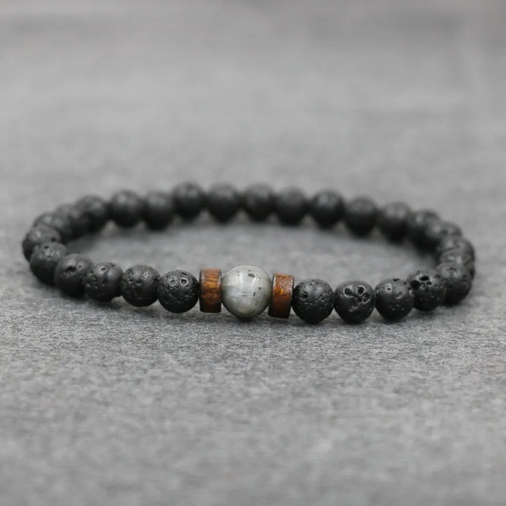 Trend Men's Bracelet Lava Stone Labradorite Moonstone Beads Bracelet Chakra Yoga Wood Bead Bracelet For Men Jewelry Bileklik - Too-Eazy