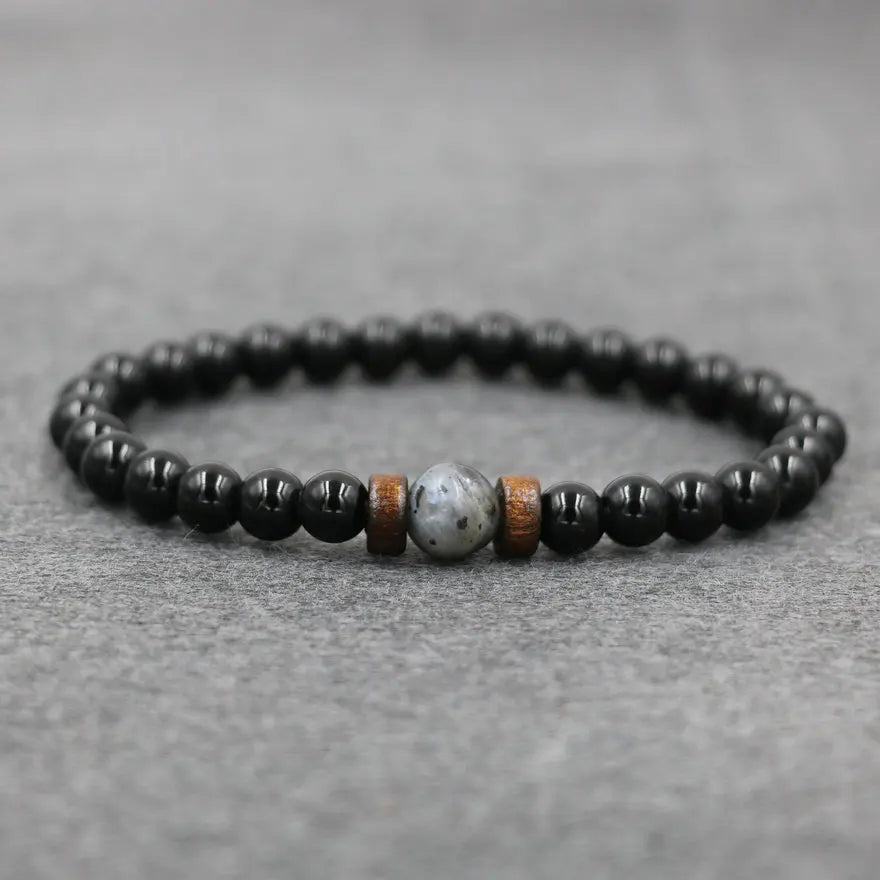 Trend Men's Bracelet Lava Stone Labradorite Moonstone Beads Bracelet Chakra Yoga Wood Bead Bracelet For Men Jewelry Bileklik - Too-Eazy