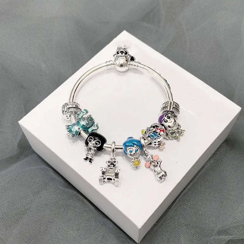 Pop Mart Disney Sterling Silver 925 Mickey Mouse Minnie Series Bead Charm Fit Pandora Plata De Ley 925 Bracelet DIY Jewelry Gift