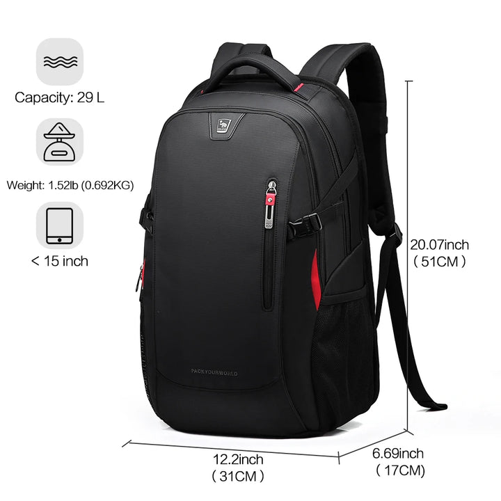 OIWAS Laptop Backpacks 14 Inch School Bags Waterproof Nylon 29L Casual Shoulder Bagpack Travel Teenage Men's Backpack Mochila - Too-Eazy