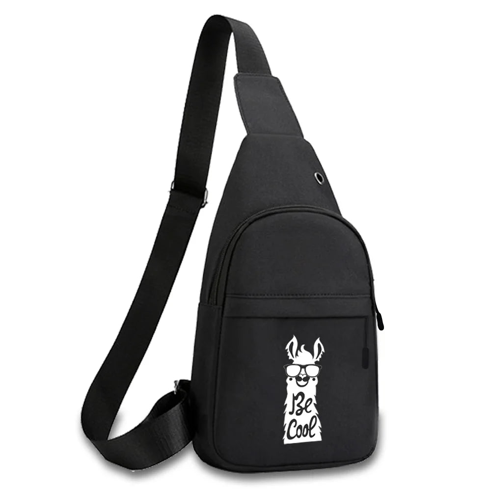 Man Chest Bag Phone Pocket Cross Body Neck Side Shoulder Fanny Pack Fashion Small Handbag Anime Print Outdoor Crossbody Gym Bags - Too-Eazy