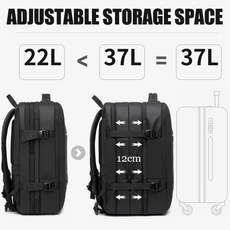 Travel Backpack Men Business Aesthetic Backpack School Expandable USB Bag Large Capacity 17.3 Laptop Waterproof Fashion Backpack - Too-Eazy