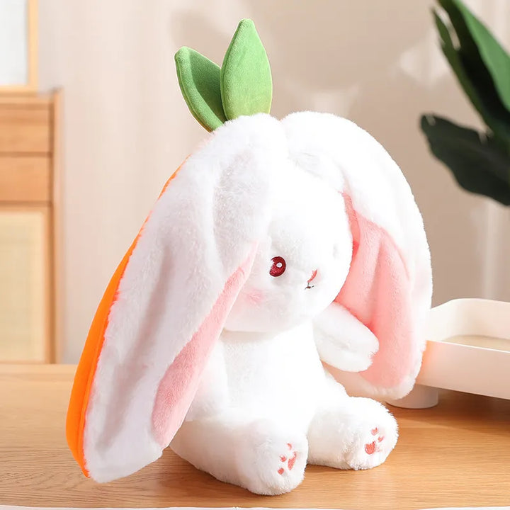 18cm Cosplay Strawberry Carrot Rabbit Plush Toy Stuffed Creative Bag into Fruit Transform Baby Cuddly Bunny Plushie Doll For Kid