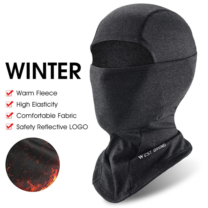 WEST BIKING Winter Warm Balaclava Hat Breathable Cycling Cap Outdoor Sport Full Face Cover Scarf Motorcycle Bike Helmet Liner - Too-Eazy