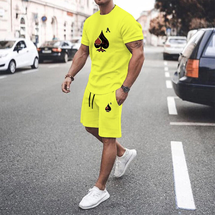 Y2K Men's Sets T Shirt And Shorts Fashion Digital Letter K Printing Tow-Piece Summer Daily Casual Clothes Street Wear For Men