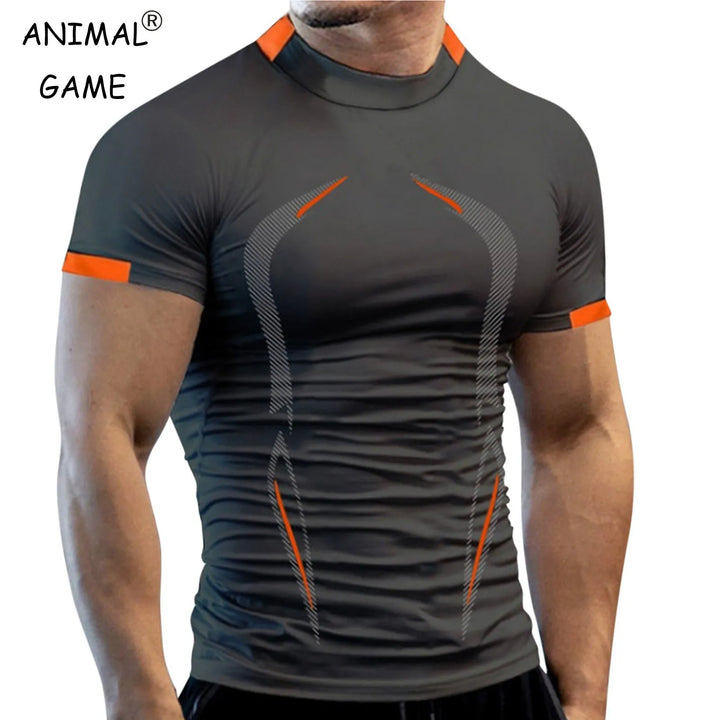 New Summer Gym Breathable T Shirt Men Quick Drying Jogging TShirt Men Training Tees Fitness Tops Running T-shirt - Too-Eazy