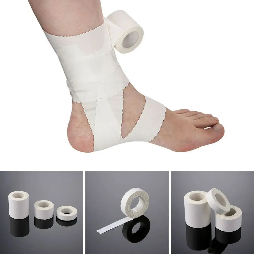 1PC Medical Waterproof Cotton White Premium Adhesive Tape Sport Binding Strain Injury Care Support Physio Muscle Elastic Bandage