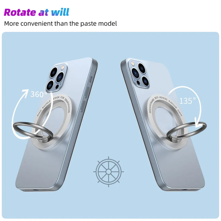 Magnetic Cell Phone Ring Holder Compatible with iPhone 12 13 14 Series For MagSafe Removable Cell Phone Grip Kickstand