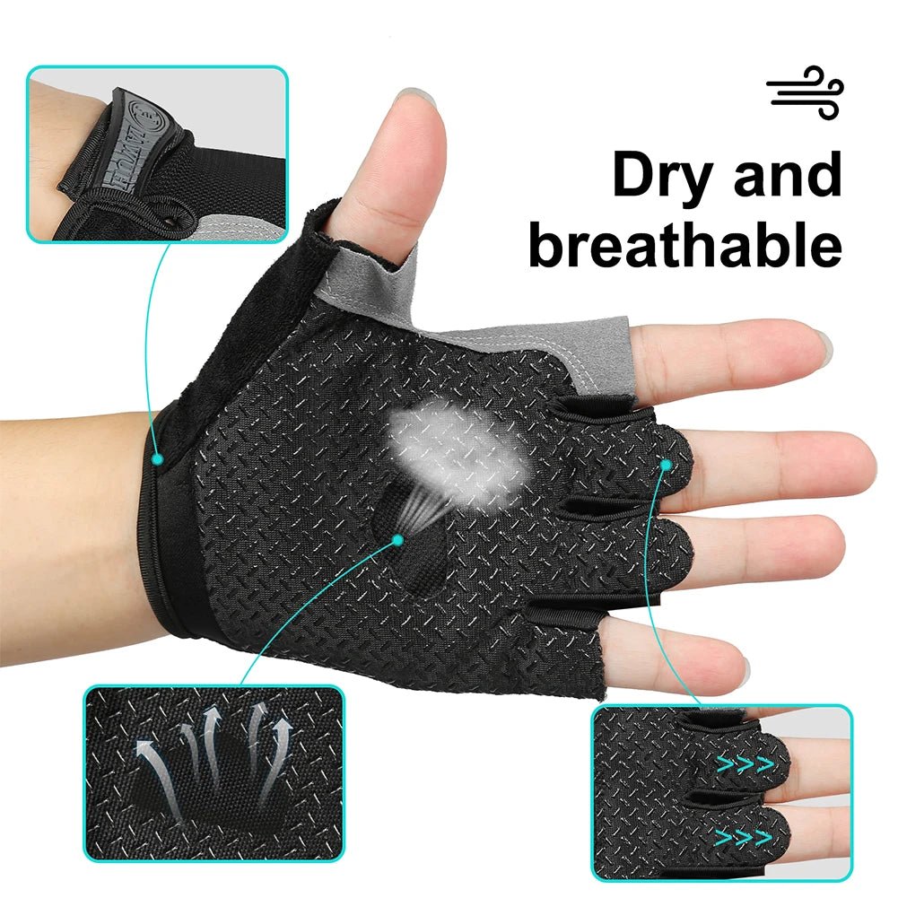 Half Finger Gloves Anti-Slip Anti-sweat Gym Fitness Fishing Cycling Gloves Outdoor Summer UV Protection Gloves Cycling Equipment - Too-Eazy