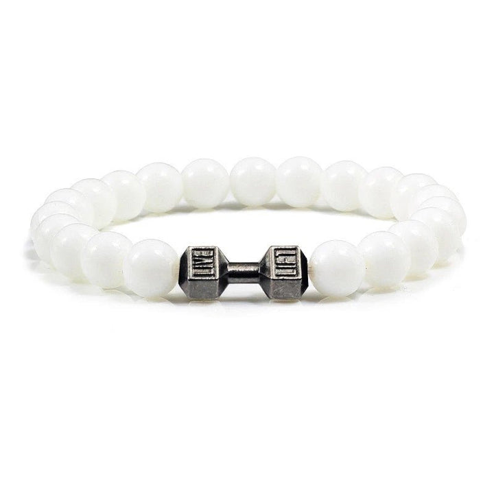 Gym Dumbbells Beads Bracelet Natural Stone Barbell Energy Weights Bracelets for Women Men Couple Pulsera Wristband Jewelry Gift - Too-Eazy