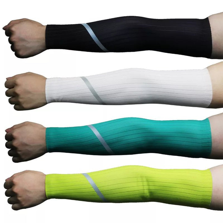 Reflective Compression Sports Cycling Arm Sleeve Basketball Arm Warmer Summer Running Tennis UV Protection Volleyball Bands - Too-Eazy