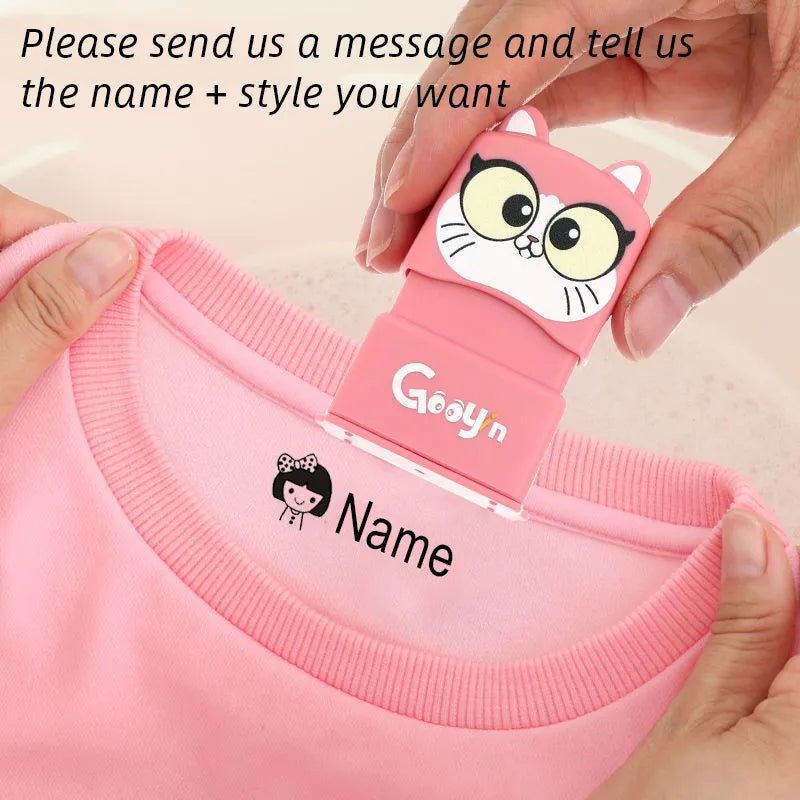 Customized Name Stamp Paints Personal Student Child Baby Engraved Waterproof Non-fading Kindergarten Cartoon Clothing Name Seal - Too-Eazy