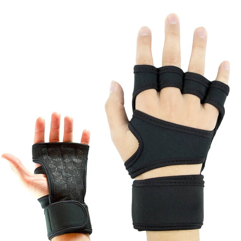 New 1 Pair Weight Lifting Training Gloves Women Men Fitness Sports Body Building Gymnastics Grips Gym Hand Palm Protector Gloves - Too-Eazy