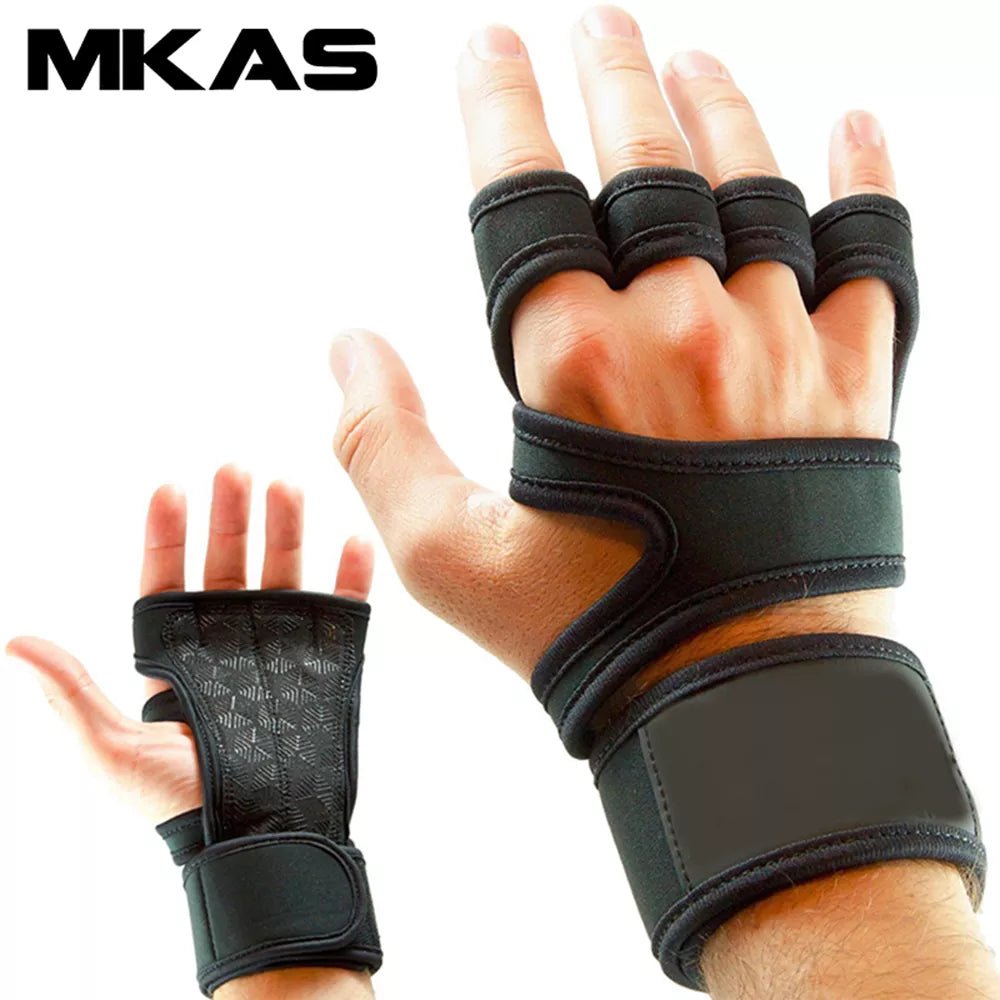 New 1 Pair Weight Lifting Training Gloves Women Men Fitness Sports Body Building Gymnastics Grips Gym Hand Palm Protector Gloves - Too-Eazy