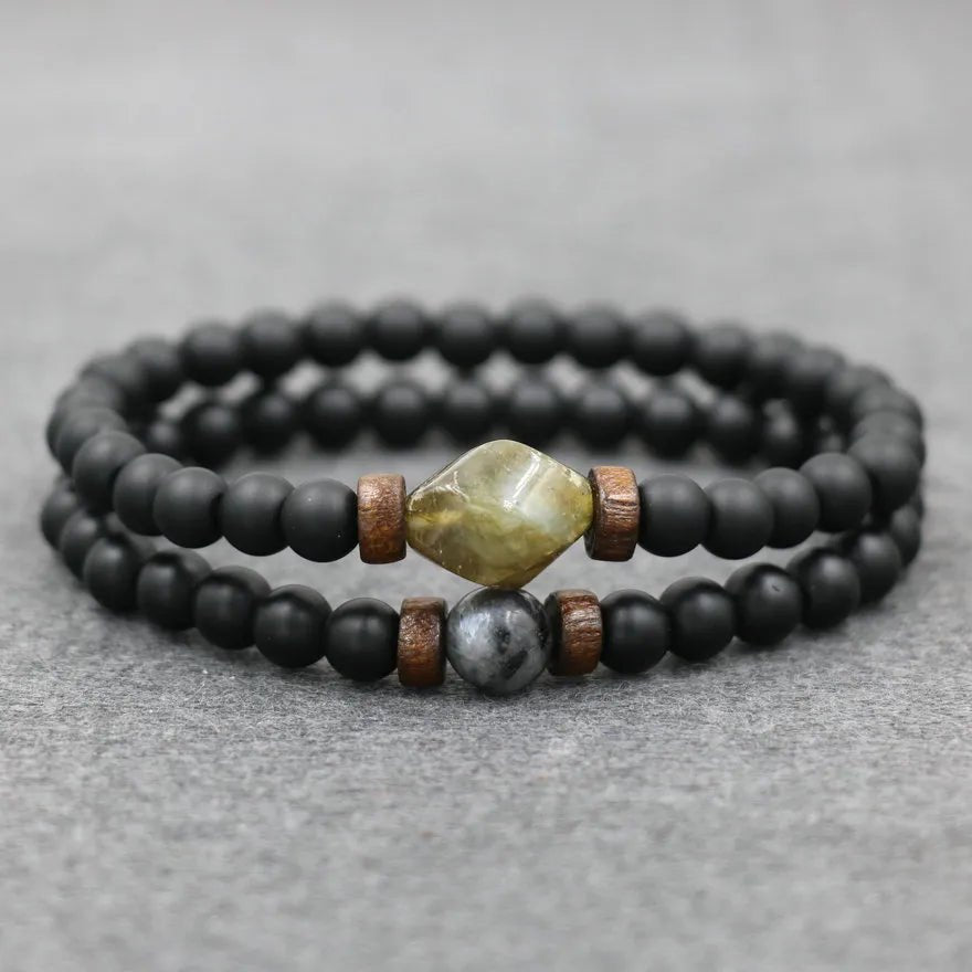 Trend Men's Bracelet Lava Stone Labradorite Moonstone Beads Bracelet Chakra Yoga Wood Bead Bracelet For Men Jewelry Bileklik - Too-Eazy