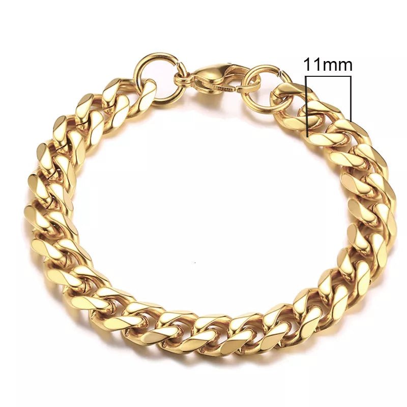 Vnox 3-11mm Chunky Miami Curb Chain Bracelet for Men, Stainless Steel Cuban Link Chain Wristband Classic Punk Heavy Male Jewelry - Too-Eazy