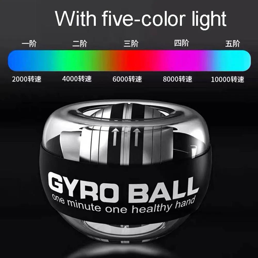 LED Powerball Gyroscopic Power Wrist Ball Self-starting Gyro Ball Gyroball Arm Hand Muscle Force Trainer Exercise Strengthener - Too-Eazy