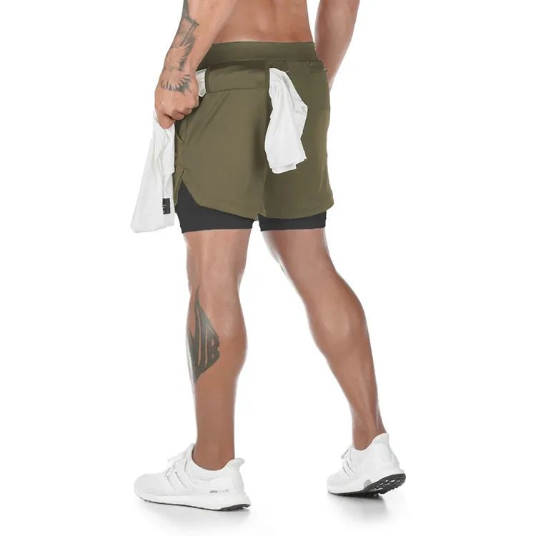 Camo Running Shorts Men Gym Sports Shorts 2 In 1 Quick Dry Workout Training Gym Fitness Jogging Short Pants Summer Men Shorts - Too-Eazy