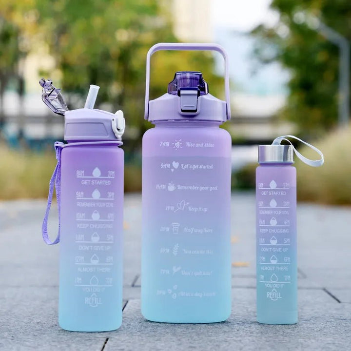 Water Bottle Motivational Drinking Bottle Sports Water Bottle With Time Marker Portable Reusable Plastic Cups Outdoor Travel Gym - Too-Eazy