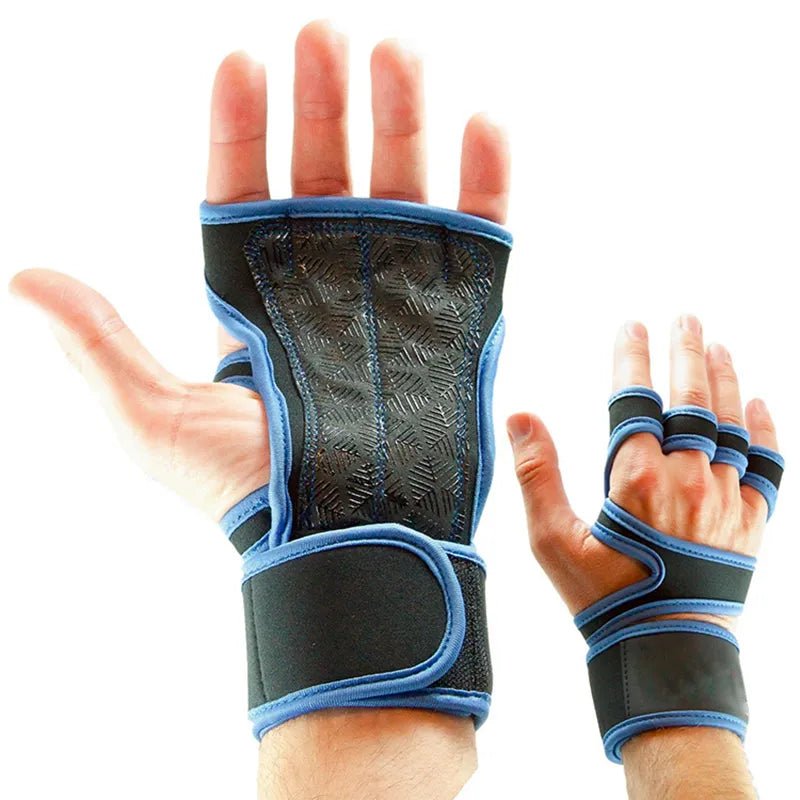 New 1 Pair Weight Lifting Training Gloves Women Men Fitness Sports Body Building Gymnastics Grips Gym Hand Palm Protector Gloves - Too-Eazy