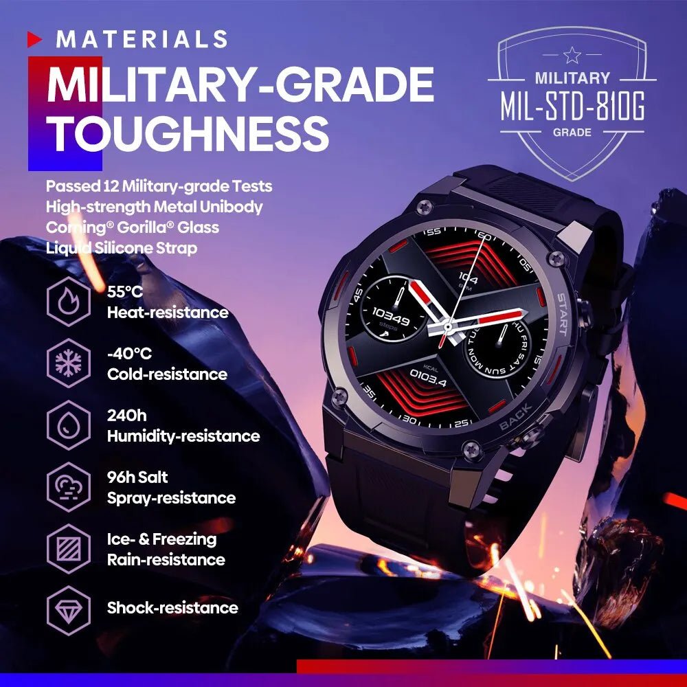 Zeblaze VIBE 7 PRO Voice Calling Smart Watch 1.43 Inch AMOLED Display Hi Fi Phone Calls Military Grade Toughness Watch - Too-Eazy