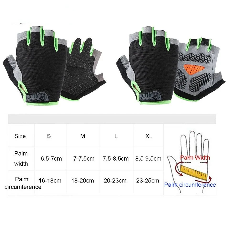 Anti Slip Shock Breathable Half Finger Gloves Breathable Cycling Gloves Fitness Gym Bodybuilding Crossfit Exercise Sports Gloves - Too-Eazy