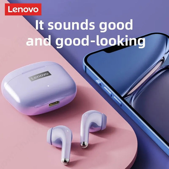 Lenovo LP40 Pro Earphones Bluetooth 5.0 Wireless Sports Headphone Waterproof Earbuds with Mic Touch Control TWS Headset - Too-Eazy