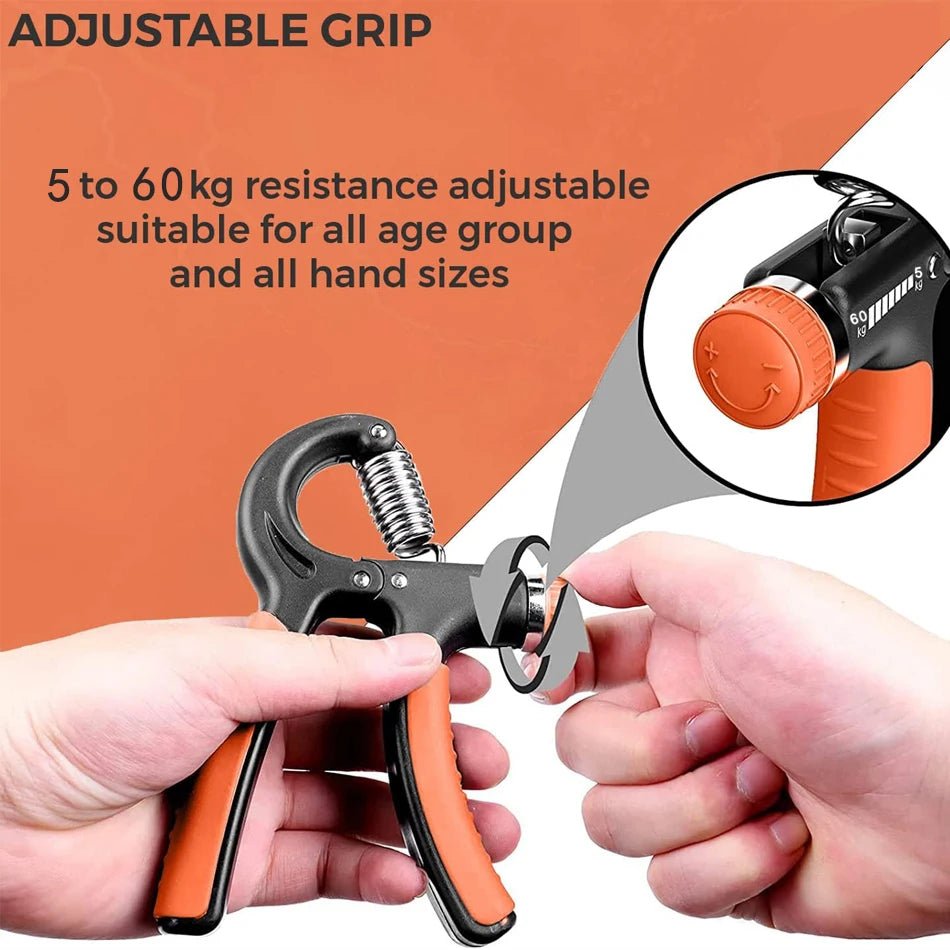 WorthWhile 5-60Kg Gym Fitness Hand Grip Men Adjustable Finger Heavy Exerciser Strength for Muscle Recovery Hand Gripper Trainer - Too-Eazy