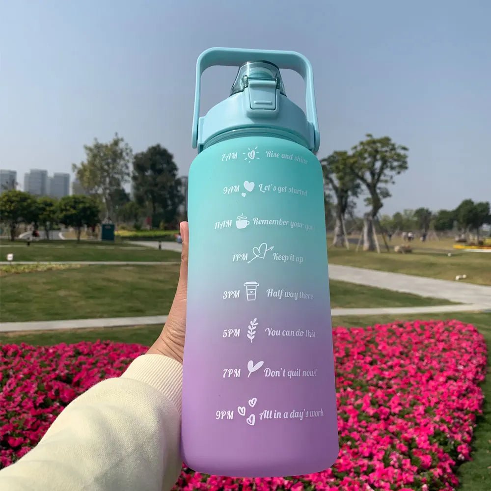 Water Bottle Motivational Drinking Bottle Sports Water Bottle With Time Marker Portable Reusable Plastic Cups Outdoor Travel Gym - Too-Eazy