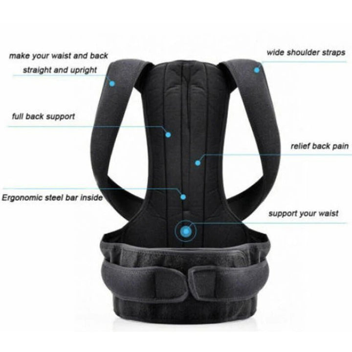 Adult Posture Corrector Hunchback Support Back Trainer Adjustable Correction Belt Unisex Back Brace - Too-Eazy