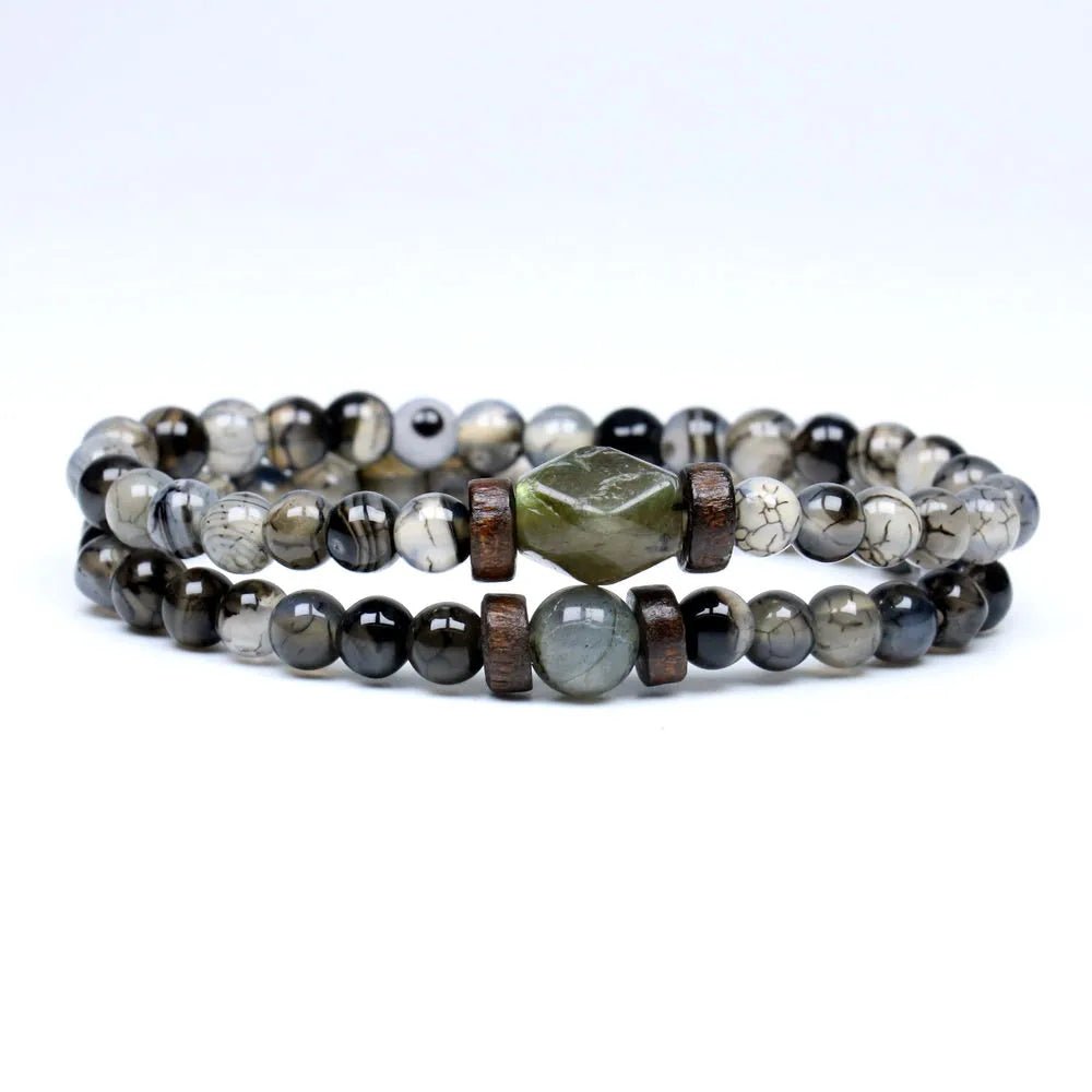 Trend Men's Bracelet Lava Stone Labradorite Moonstone Beads Bracelet Chakra Yoga Wood Bead Bracelet For Men Jewelry Bileklik - Too-Eazy