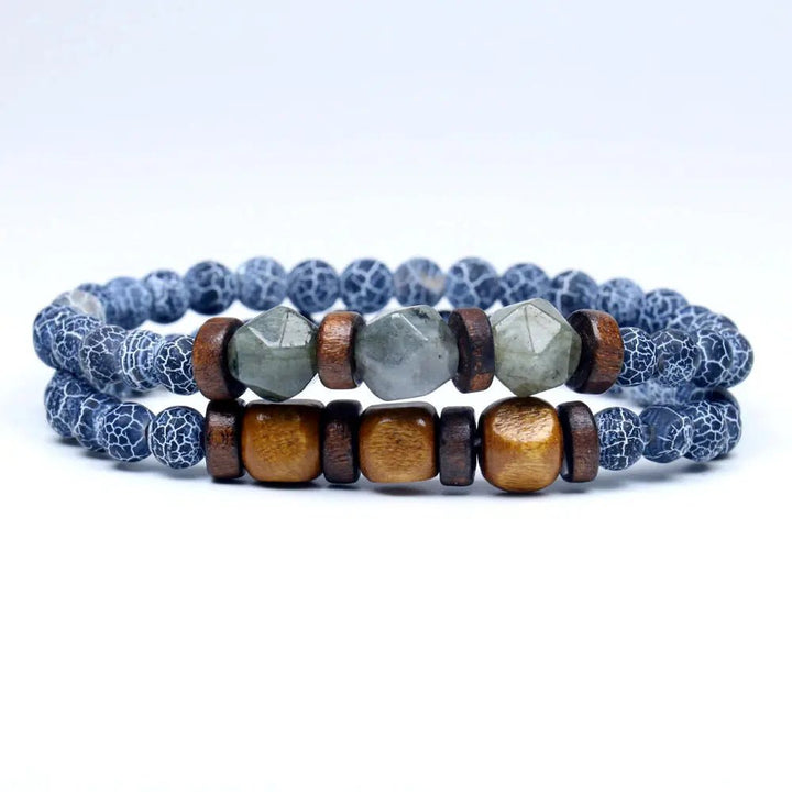 Trend Men's Bracelet Lava Stone Labradorite Moonstone Beads Bracelet Chakra Yoga Wood Bead Bracelet For Men Jewelry Bileklik - Too-Eazy