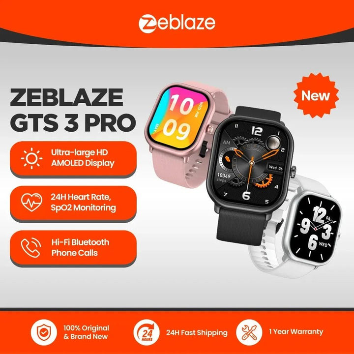 New Zeblaze GTS 3 Pro Voice Calling Smart Watch Ultra-big HD AMOLED Screen Health and Fitness Tracking Smartwatch for Men Women - Too-Eazy