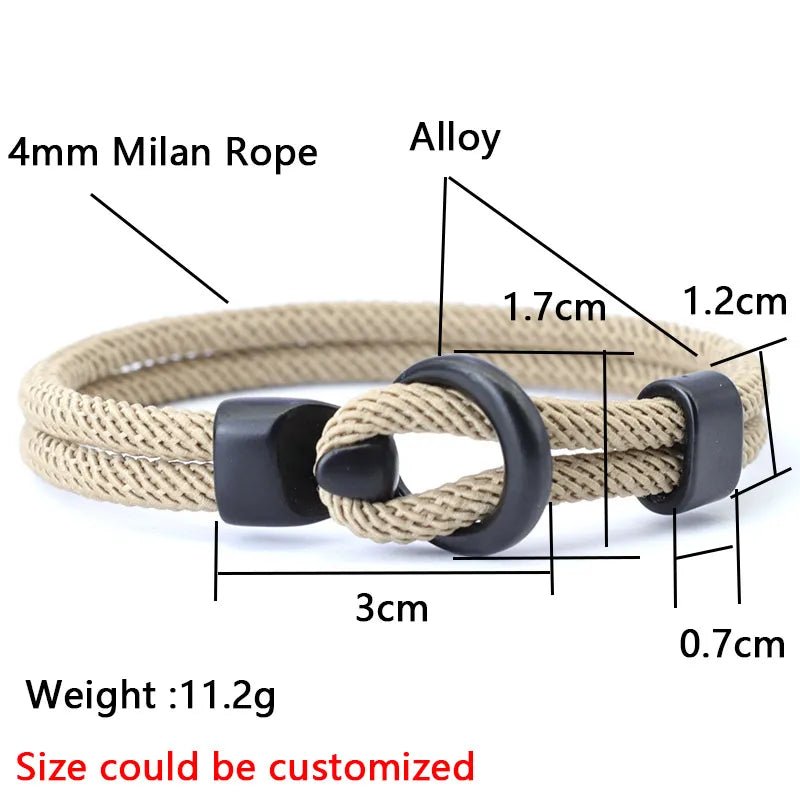 2024 Fashion Rope Bracelet Men Double Layer Outdoor Camping Braclet Homme Accessories Survival Paracord Braslet Gift For Him - Too-Eazy