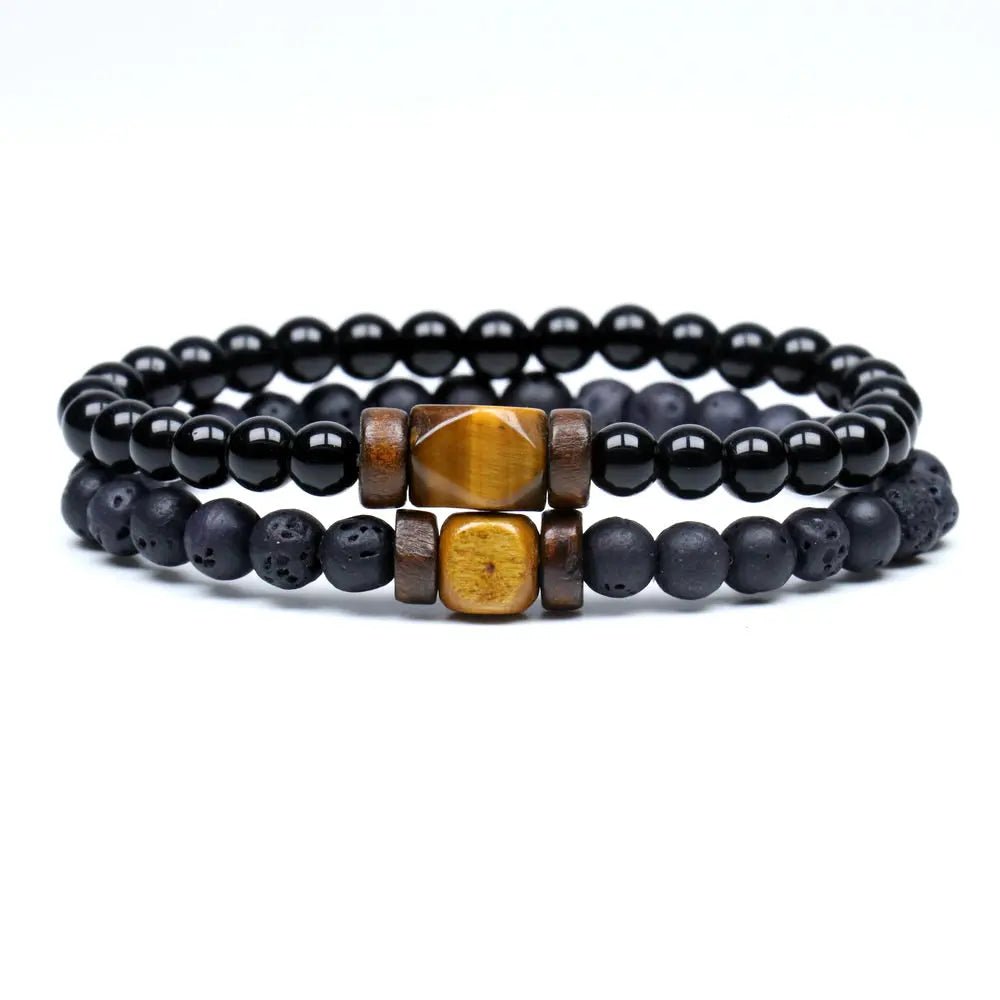 Trend Men's Bracelet Lava Stone Labradorite Moonstone Beads Bracelet Chakra Yoga Wood Bead Bracelet For Men Jewelry Bileklik - Too-Eazy