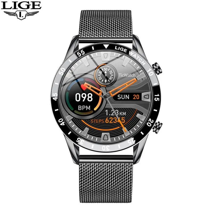 LIGE 2024 Smart Watch Men Full Circle Touch Screen Bluetooth Call Men Smartwatch Waterproof Sport Activity Fitness Watch+Box - Too-Eazy