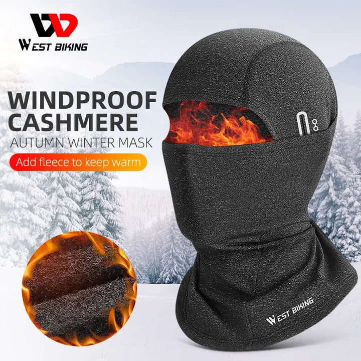 WEST BIKING Winter Warm Balaclava Hat Breathable Cycling Cap Outdoor Sport Full Face Cover Scarf Motorcycle Bike Helmet Liner - Too-Eazy