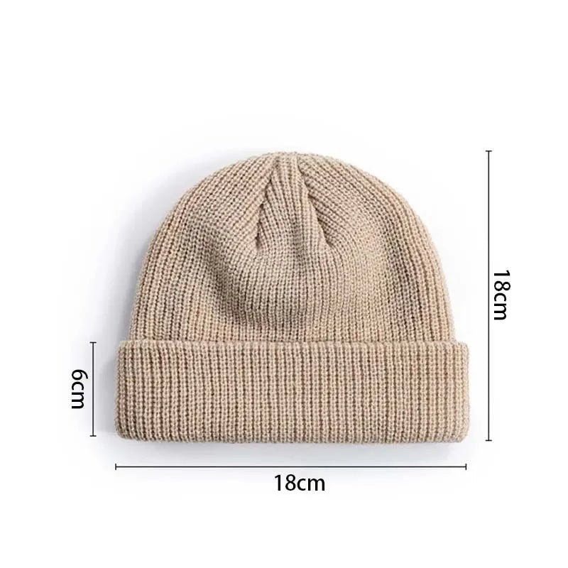 Rimiut Knitted Hat for Men & Women Caps Wool Fashion Simple Warm Skullies Beanies Solid Autumn Winter Beanie Cap Trendy Style - Too-Eazy